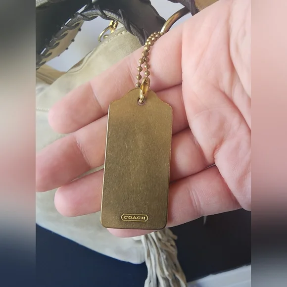 Coach Vintage Suede Fringe Hobo Bag, Whipstitch Handle, Rare, 2002, VGUC - Picture 12 of 14